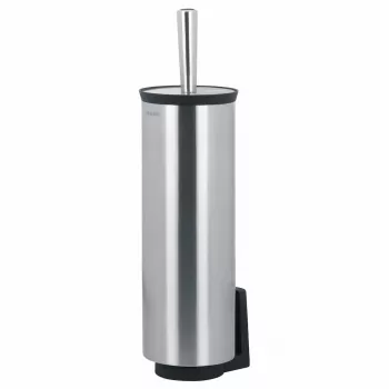 Brabantia ReNew Toilet Brush and Holder, Matt Steel, Wall-Mountable or Freestanding, Replaceable Brush Head