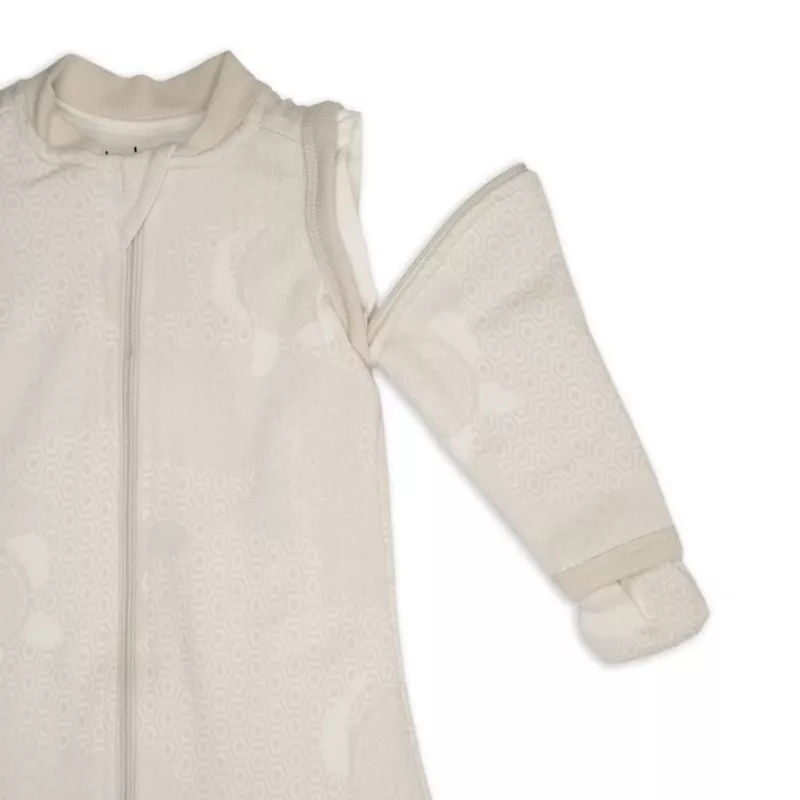 Lodger Hopper Matcha Turtle Baby Sleep Sack with Removable Sleeves, Birch, 50/62