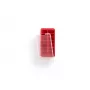 LEKUE Rectangular Ice Cube Tray with Lid, Red, 15 Cubes, Platinum Silicone