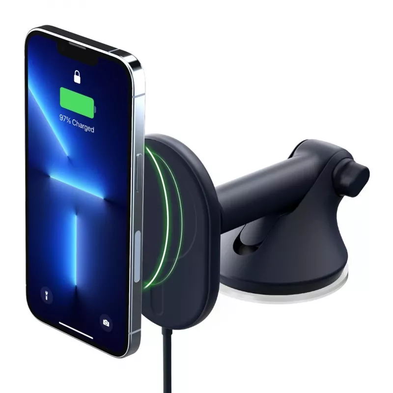 iOttie Velox Magnetic Wireless Charger Dash & Windshield Mount - 7.5W Qi Fast Charging, MagSafe Compatible, Black
