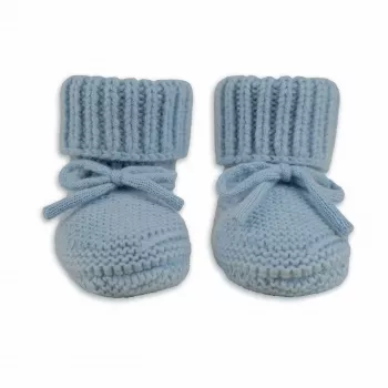 Lodger Slipper Merino Wool Baby Slippers, Blue Fogg, 6-12 Months