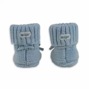 Lodger Slipper Merino Wool Baby Slippers, Blue Fogg, 6-12 Months