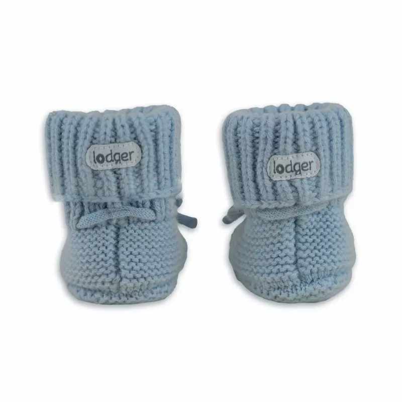 Lodger Slipper Merino Wool Baby Slippers, Blue Fogg, 6-12 Months