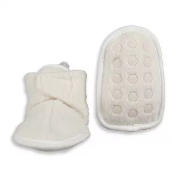 Lodger Slipper Teddy Baby Slippers, Cloud Dancer, 12-18 Months