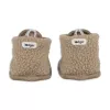 Lodger Teddy Baby Slippers, Beige, 12-18 Months, Anti-Slip Sole, Soft Fleece