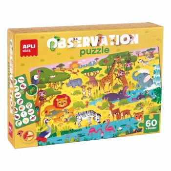 AGIPA Junior Observation Puzzle The Savanna, 60 Pieces, Cardboard Box, 4+ Years 19221