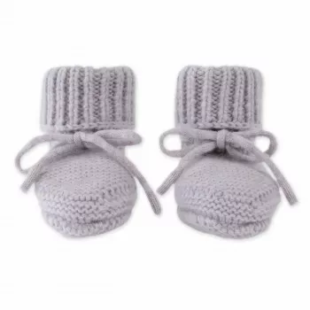 Lodger Slipper Merino Wool Baby Booties, Stone, 0-6 Months