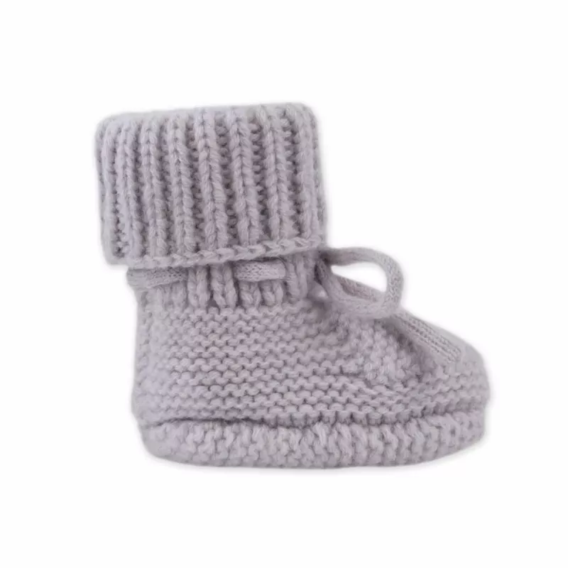 Lodger Slipper Merino Wool Baby Booties, Stone, 0-6 Months