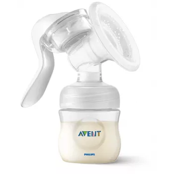 Philips Avent Lotus Manual Breast Pump with 125 ml Bottle