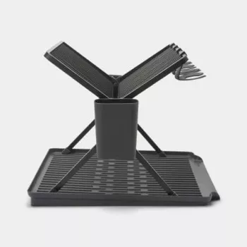 Brabantia Foldable Dish Drying Rack, Large, Dark Grey