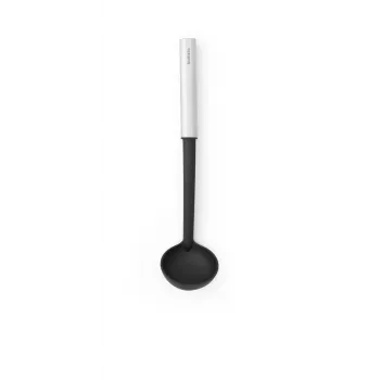 Brabantia Essential Line Non-Stick Sauce Ladle, Black Nylon Head, Stainless Steel Handle, 335 mm
