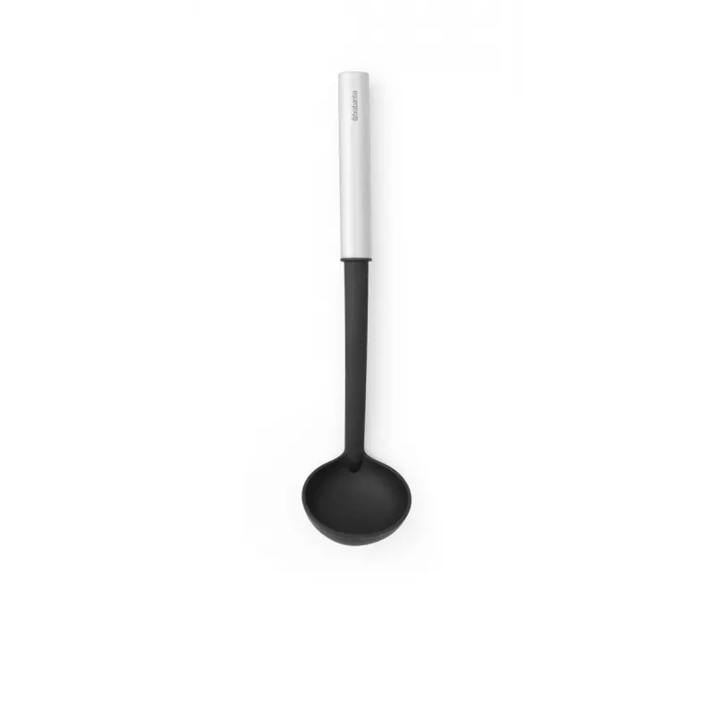 Brabantia Essential Line Non-Stick Sauce Ladle, Black Nylon Head, Stainless Steel Handle, 335 mm