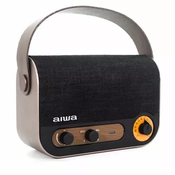 AIWA RBTU-600 Portable Bluetooth Radio with FM, USB, AUX-in, MicroSD, Rechargeable Battery