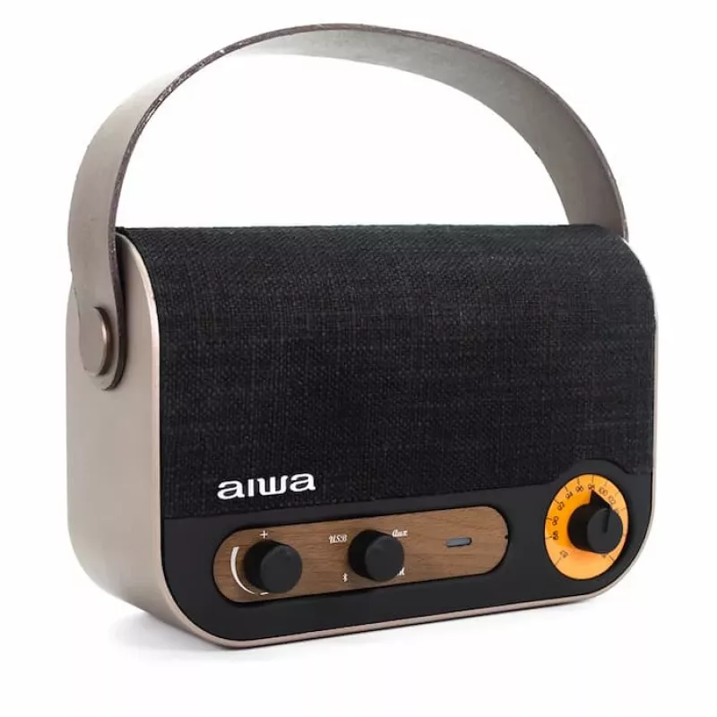 AIWA RBTU-600 Portable Bluetooth Radio with FM, USB, AUX-in, MicroSD, Rechargeable Battery