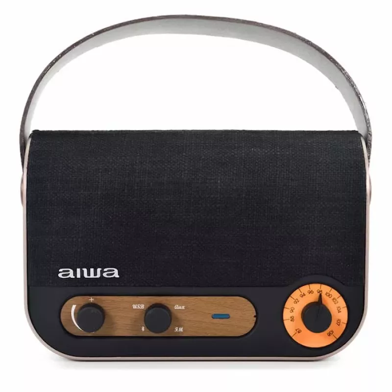 AIWA RBTU-600 Portable Bluetooth Radio with FM, USB, AUX-in, MicroSD, Rechargeable Battery