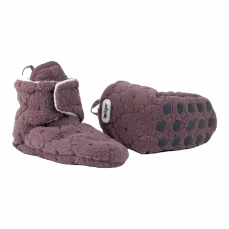 Lodger Slipper Folklore Fleece Baby Slippers, Mauve, 12-18 Months