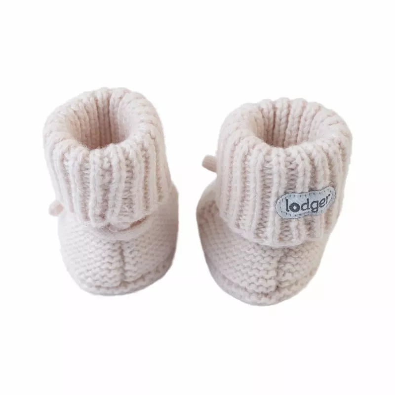 Lodger Slipper Folklore Merino Wool Baby Slippers, Birch, 0-6 Months