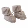 Lodger Slipper Folklore Merino Wool Baby Slippers, Beige, 0-6 Months