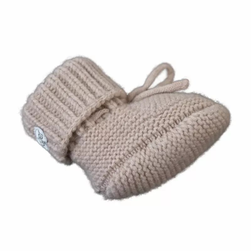 Lodger Slipper Folklore Merino Wool Baby Slippers, Beige, 0-6 Months