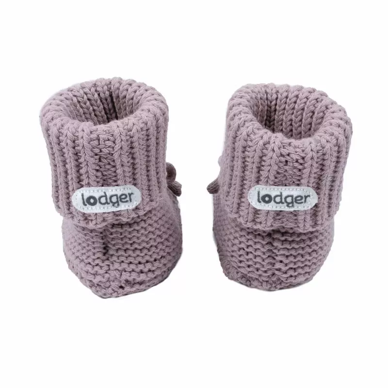 Lodger Slipper Knit Baby Slippers, Rose, 0-6 Months