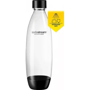 SodaStream Fuse 1L PET Carbonating Bottle, 2-Pack, Clear, Dishwasher Safe