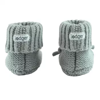 Lodger Slipper Folklore Merino Wool Baby Slippers, Silk, 0-6 Months