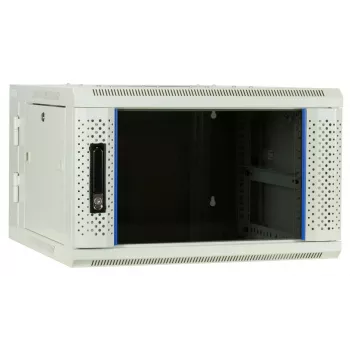 DSIT 6U Wall-Mount Server Cabinet with Glass Door, White, 600x600x368 mm DS6606W-DOUBLE