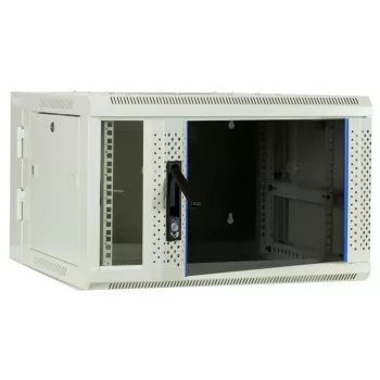 DSIT 6U Wall-Mount Server Cabinet with Glass Door, White, 600x600x368 mm DS6606W-DOUBLE