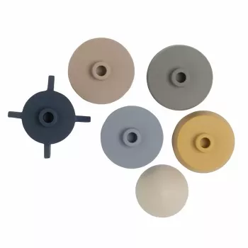 BABY'S ONLY Silicone Stacking Tower Rocket, Earth Tones, 0+ Months