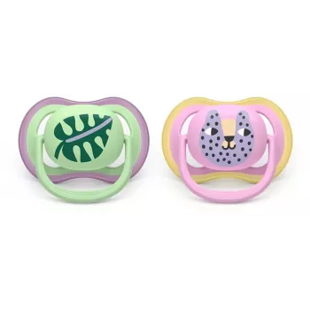 Philips Avent Ultra Air Pacifier 6-18 Months, 2-Pack, Girls