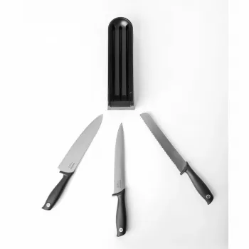 Brabantia Tasty+ In-Drawer Knife Block Set, Dark Grey, 3 Knives