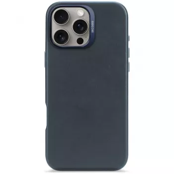 Decoded Leather Back Cover for iPhone 16 Pro Max, MagSafe Compatible, Navy