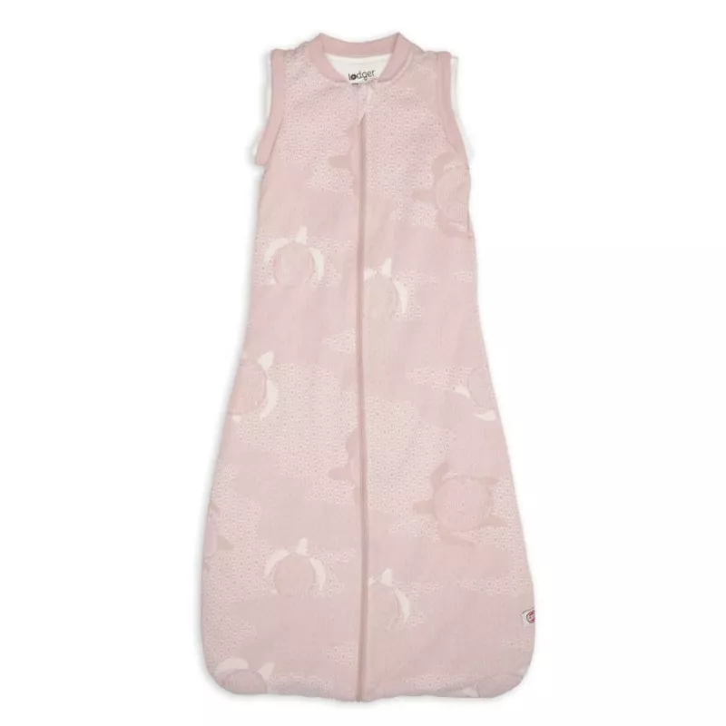 Lodger Hopper Matcha Turtle Baby Sleeping Bag with Removable Sleeves, Powder, 68-80 cm