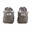 Lodger Buffalo Fleece Baby Booties with Anti-Slip Sole, Brown, 6-12 Months