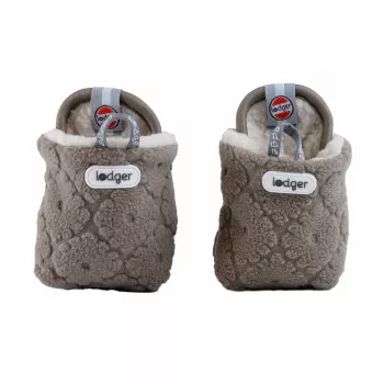Lodger Buffalo Fleece Baby Booties with Anti-Slip Sole, Brown, 6-12 Months