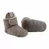 Lodger Buffalo Fleece Baby Booties with Anti-Slip Sole, Brown, 6-12 Months