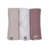 Lodger Swadler Solid Matcha Cotton Swaddle, Rose, 70x70 cm, 3 pcs