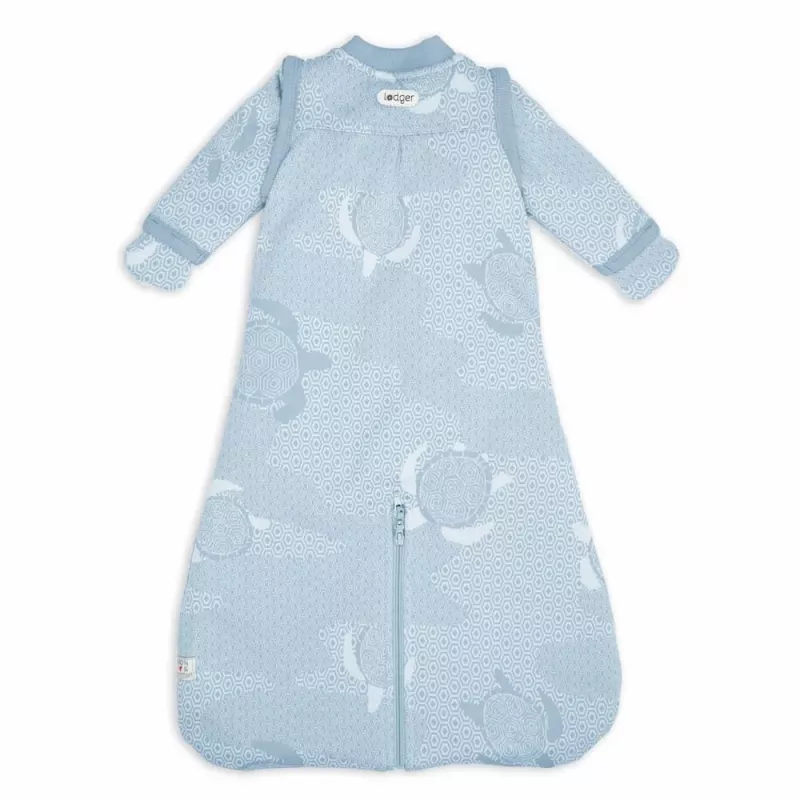 Lodger Hopper Matcha Turtle Baby Sleeping Bag with Removable Sleeves, Blue Fogg, 50/62