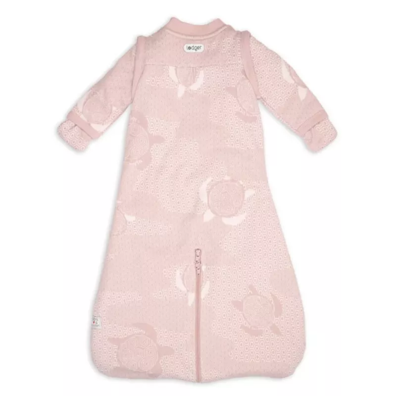 Lodger Hopper Matcha Turtle Baby Sleeping Bag with Removable Sleeves, Powder, 50/62