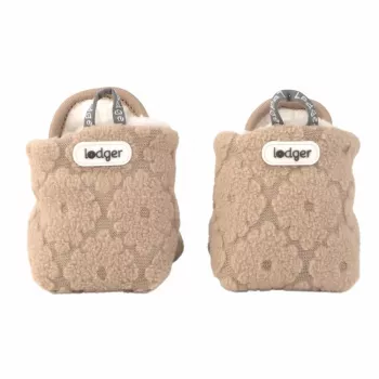 Lodger Slipper Folklore Fleece Baby Slippers, Beige, 12-18 Months