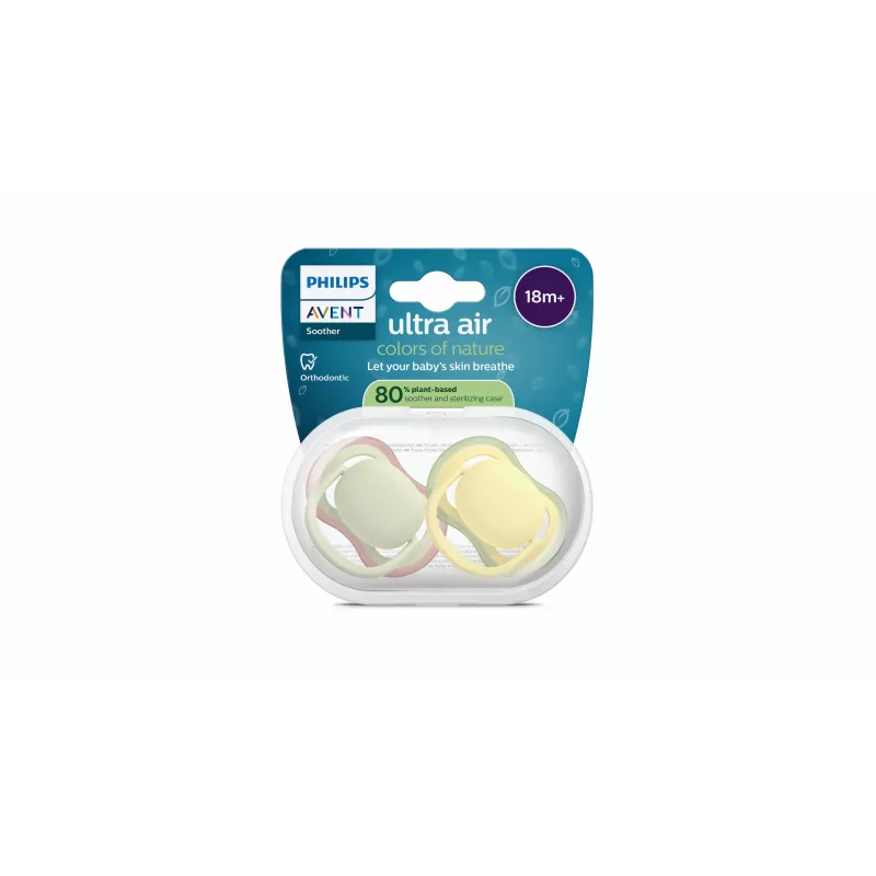 Philips Avent Ultra Air Pacifier 18+ Months, 2-Pack, Neutral