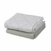 Lodger Swadler Solid Matcha Cotton Swaddle Blanket, Peppermint/Blue Fogg, 110x110 cm, 2-Pack