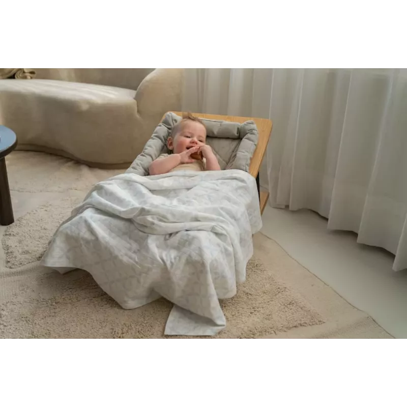 Lodger Swadler Solid Matcha Cotton Swaddle Blanket, Peppermint/Blue Fogg, 110x110 cm, 2-Pack