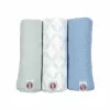 Lodger Swadler Solid Matcha Cotton Swaddle Blanket, Peppermint, 70x70 cm, 3 Pack