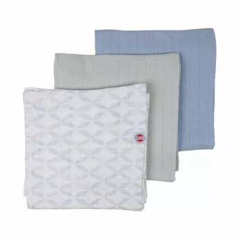 Lodger Swadler Solid Matcha Cotton Swaddle Blanket, Peppermint, 70x70 cm, 3 Pack