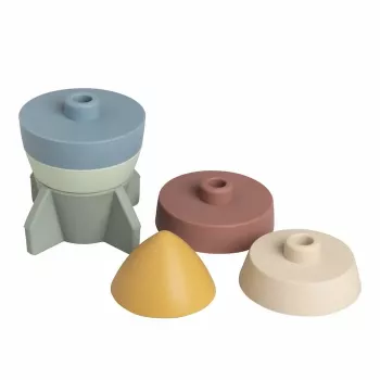 BABY'S ONLY Silicone Stacking Tower Rocket, Opal, 0+ Months