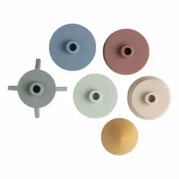 BABY'S ONLY Silicone Stacking Tower Rocket, Opal, 0+ Months