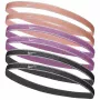 Nike Swoosh Sport Metallic Hairbands 6-Pack – Peach, Pink, Grey