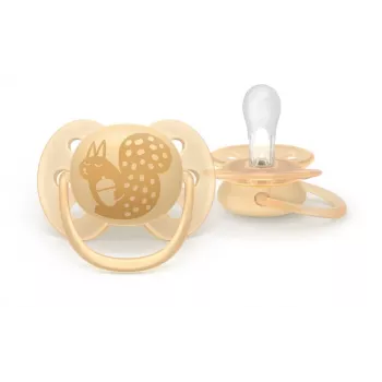 Philips Avent Ultra Soft DECO Pacifier 6-18 Months, 2 Pack, Grey