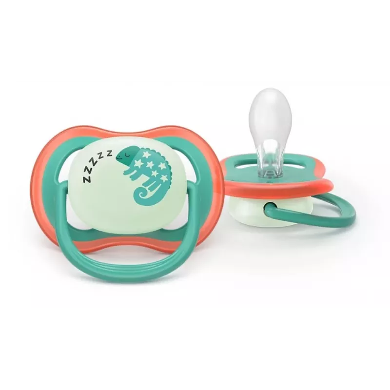 Philips Avent Ultra Air Night Pacifier 6-18 Months, 2-Pack, Boy, Glow-in-the-Dark